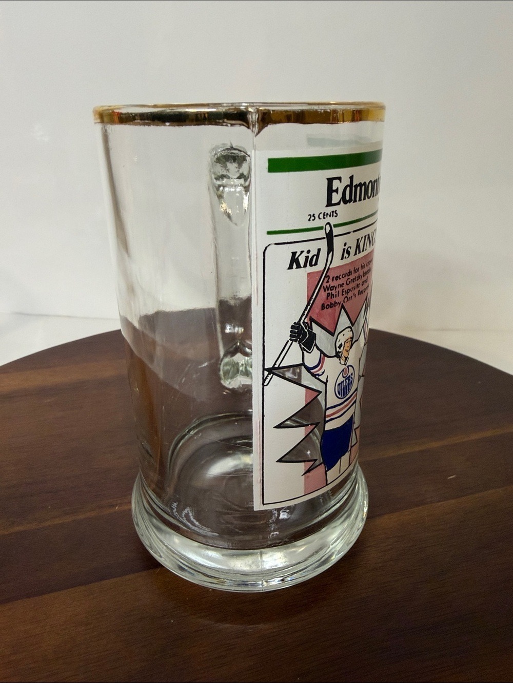 VTG 1981 Wayne Gretzky Edmonton Journal Glass Beer Mug Kid Is King Oilers Set 2 - Picture 10 of 16